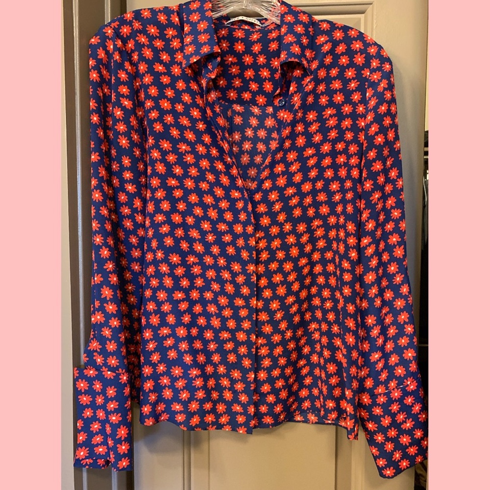 Alice + Olivia Silk Button Down